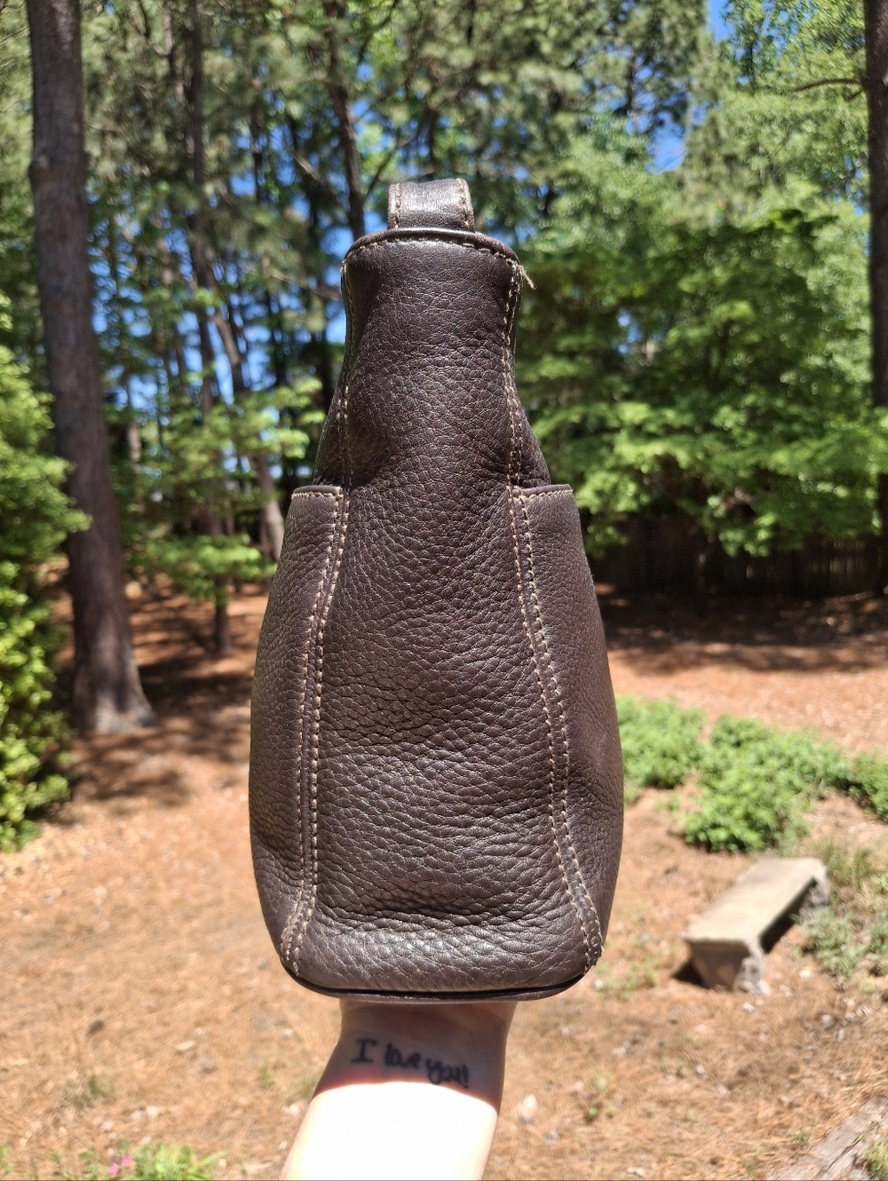 Vintage 1996 Coach Sonoma Brown Pebbled Leather Pocket Zip Crossbody #4924 - Picture 4 of 13